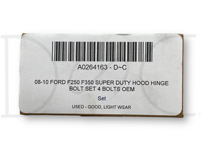 08-10 Ford F250 F350 Super Duty Hood Hinge Bolt Set 4 Bolts OEM
