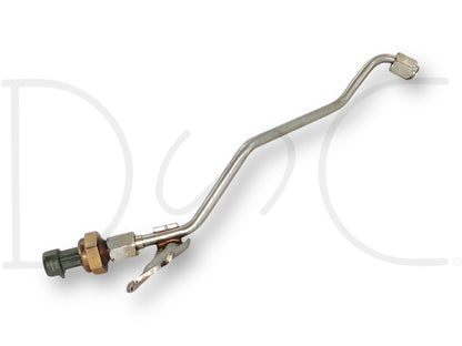 08-10 Ford F250 F350 6.4 6.4L Diesel Exhaust Back Pressure EBP Sensor & Tube OE, used in good condition with light wear, designed for 2008-2010 Ford Super Duty trucks, featuring an OEM quality metal tube and sensor assembly compatible with 6.4L Powerstroke engines.