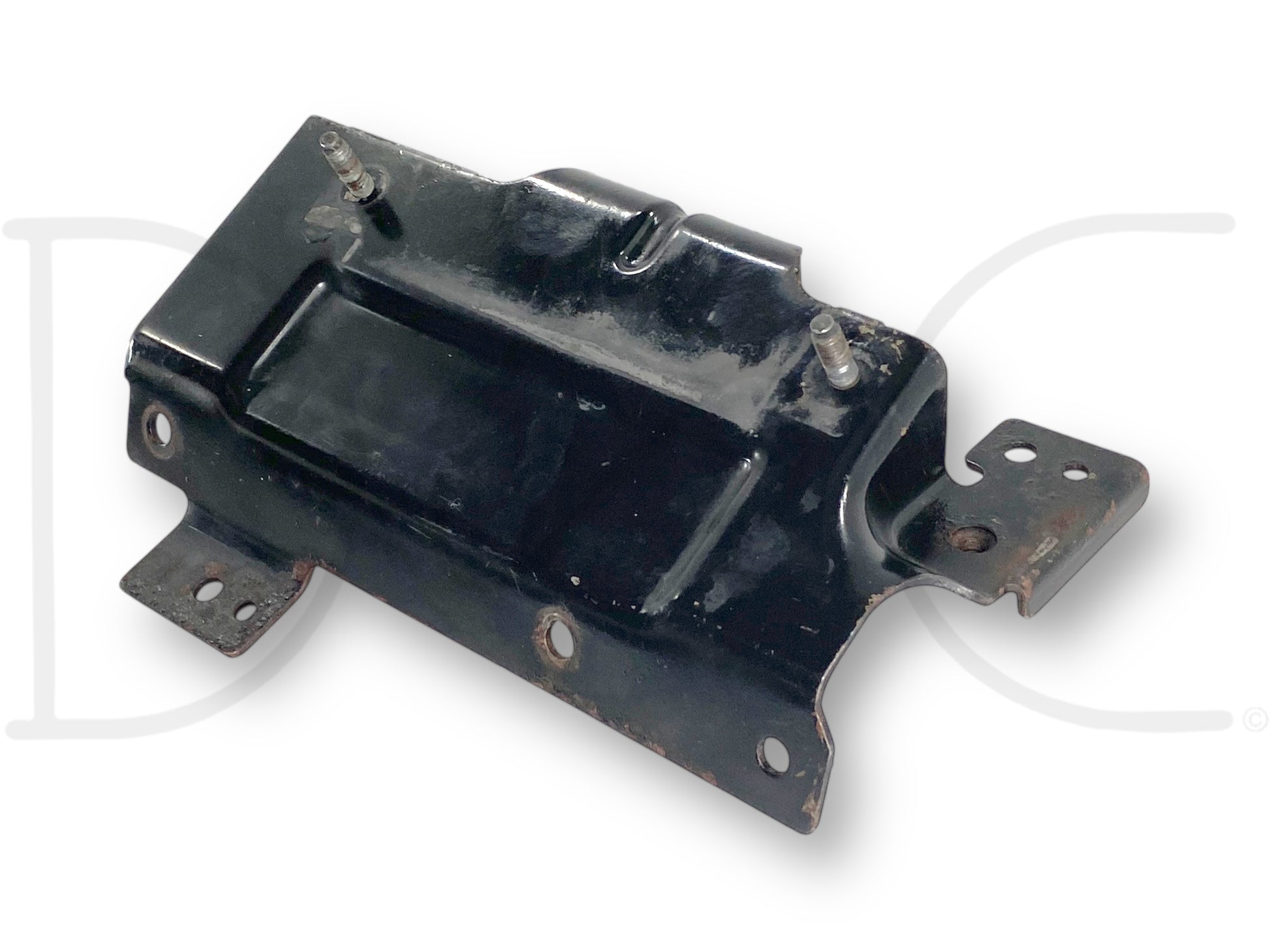 08-10 Ford F250 6.4 6.4L Diesel Gpr Glow Plug Relay Controller Mount Bracket, used condition with light wear, black metal bracket featuring mounting holes and studs, compatible with 2008-2010 Ford F-250, F-350, F-450, and F-550 trucks.