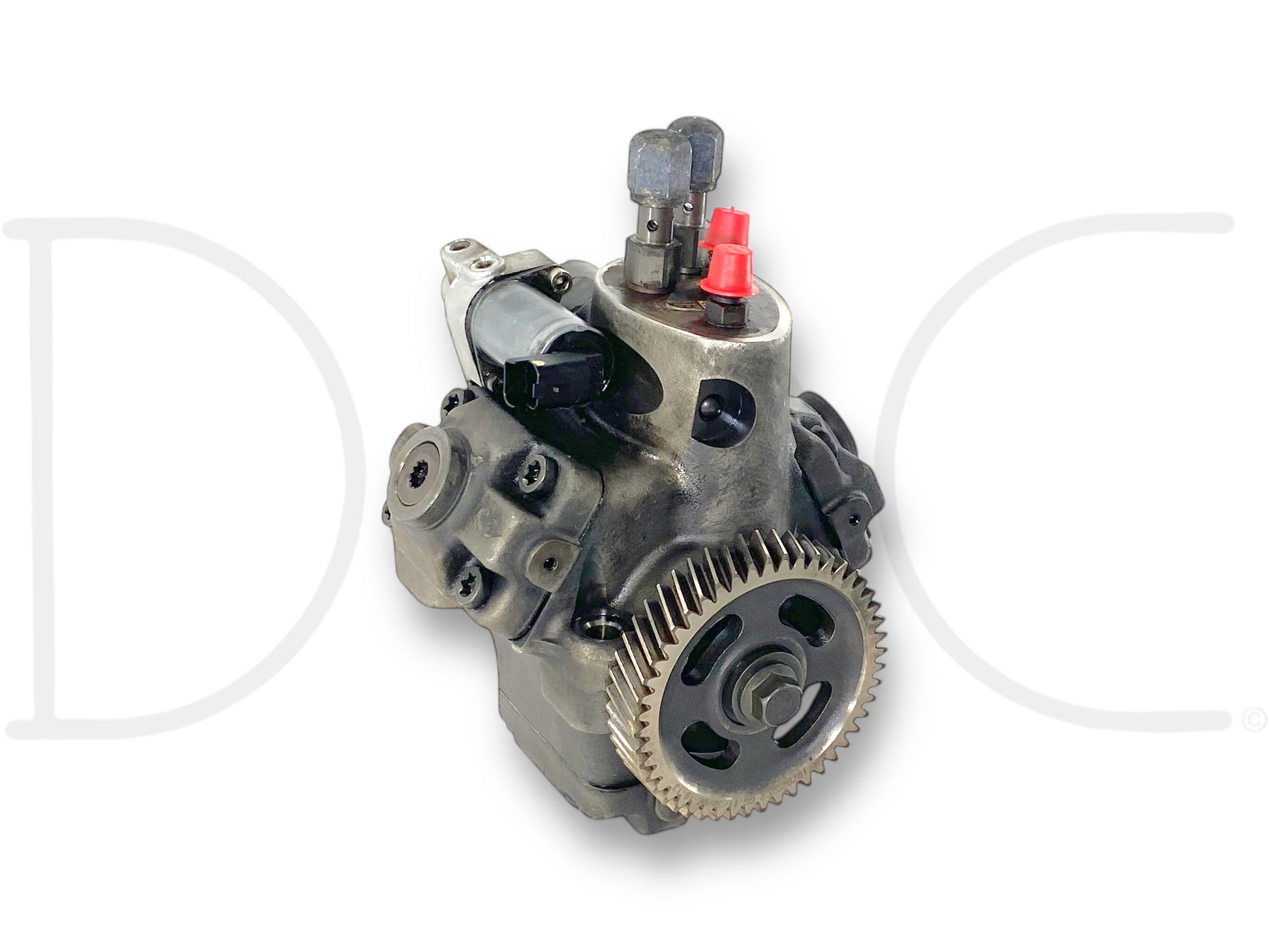 08-10 Ford 6.4 6.4L Diesel Hpfp High Pressure Fuel Injection Pump 1855860C92 used, untested fuel injection pump with visible gear teeth and electrical connector, compatible with 2008-2010 Ford F-250, F-350, F-450, and F-550 Super Duty trucks.