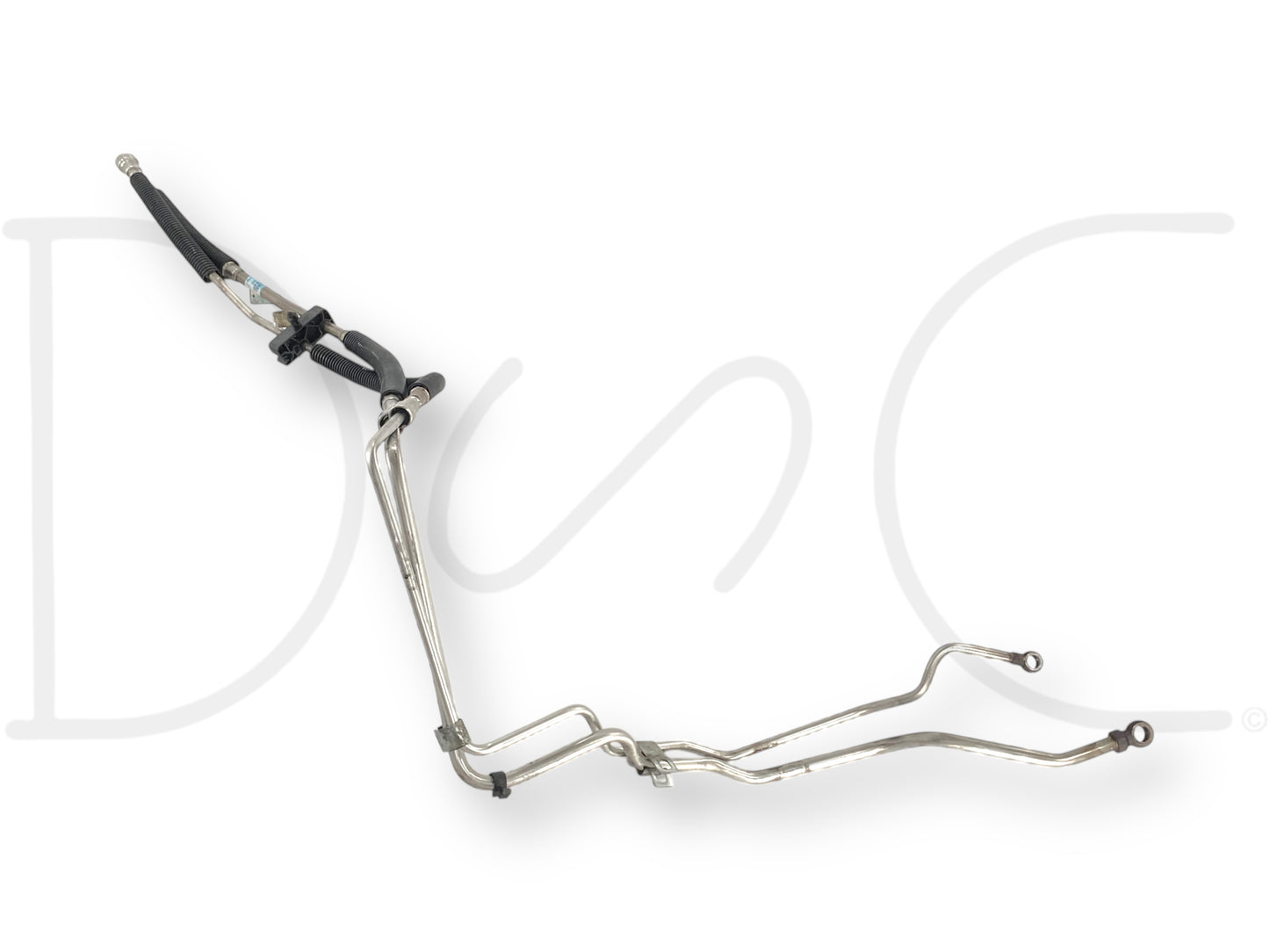 08-10 Ford F250 F350 6.4 6.4L Diesel Fuel Bowl Lines Supply & Return Line Set OE, used with good condition showing light wear and hard lines worn near retainer clamp, compatible with 2008-2010 Ford Super Duty diesel trucks.