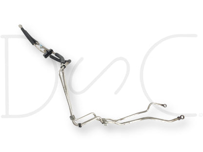08-10 Ford F250 F350 6.4 6.4L Diesel Fuel Bowl Lines Supply & Return Line Set OE, used with good condition showing light wear and hard lines worn near retainer clamp, compatible with 2008-2010 Ford Super Duty diesel trucks.