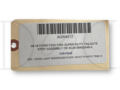 08-16 Ford F250 F350 Super Duty Tailgate Step Assembly OE 8C34-99402A48-A