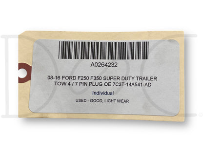 08-16 Ford F250 F350 Super Duty Trailer Tow 4 / 7 Pin Plug OE 7C3T-14A541-Ad