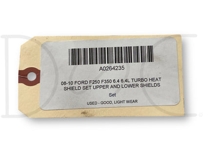 08-10 Ford F250 F350 6.4 6.4L Turbo Heat Shield Set Upper And Lower Shields