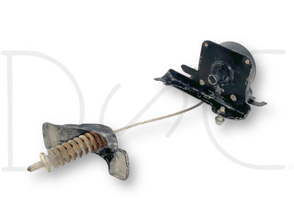 08-16 Ford F250 F350 SRW Spare Tire Winch Carrier Hoist OE Factory BC34-1A131-AB, used good condition with light wear, black metal construction, cable-operated mechanism, compatible with 2008-2016 Ford F-250 and F-350 trucks, designed for secure spare tire mounting and retrieval.
