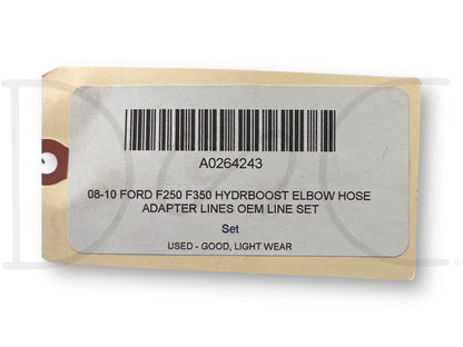 08-10 Ford F250 F350 Hydroboost Elbow Hose Adapter Lines OEM Line Set