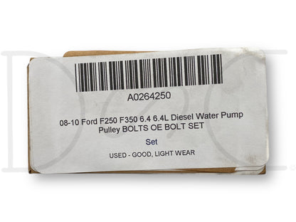 08-10 Ford F250 F350 6.4 6.4L Diesel Water Pump Pulley Bolts OE Bolt Set