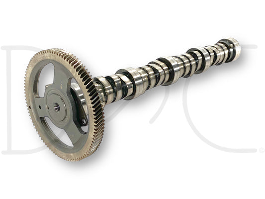 Ford 6.4 6.4L Powerstroke Diesel Camshaft 1843349C1 Cam W/ Gear OE with metal gear, designed for 2003-2010 Ford F-250, F-350, F-450, and F-550 Super Duty trucks, used condition with light wear, suitable for diesel engine rebuilds.