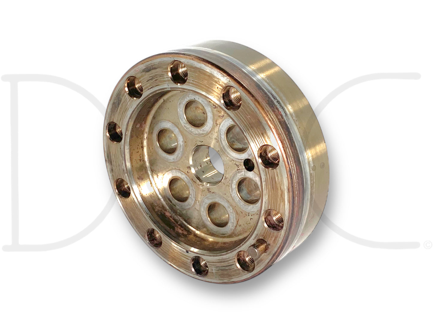 03-10 Ford F250 F350 6.0 6.4 Crank Shaft Spacer Crankshaft Adapter Flange OE, used with light wear, made of metal with multiple bolt holes for secure fitment on 6.0L and 6.4L Powerstroke engines in Ford Super Duty trucks.