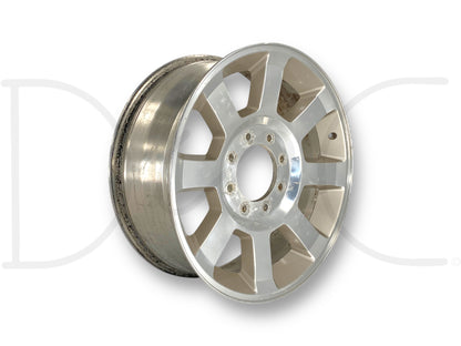 08-10 Ford F250 F350 King Ranch 8 Spoke 20" Wheel 20X8 Rim OE 7C34-1007-Db with used condition showing light wear, surface blemishes, and scratches, designed for Ford F-250 and F-350 Super Duty trucks from 2005 to 2022, suitable for 6.4L Powerstroke engines.