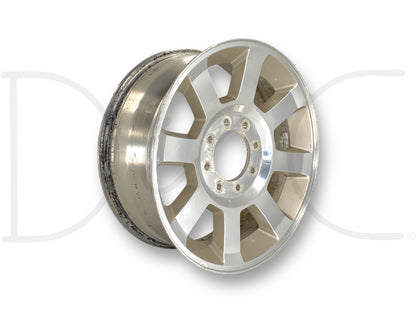 08-10 Ford F250 F350 King Ranch 8 Spoke 20" Wheel 20X8 Rim OE 7C34-1007-Db used alloy rim with light wear, surface blemishes, and scratches, compatible with 2008 Ford F-250 King Ranch 6.4L Powerstroke and fitment range from 2005 to 2022 F-250 and F-350 Super Duty trucks.