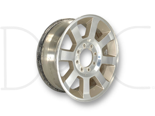 08-10 Ford F250 F350 King Ranch 8 Spoke 20" Wheel 20X8 Rim OE 7C34-1007-Db used alloy rim with light wear, surface blemishes, and scratches, compatible with 2008 Ford F-250 King Ranch 6.4L Powerstroke and fitment range from 2005 to 2022 F-250 and F-350 Super Duty trucks.
