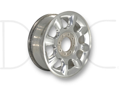 11-16 Ford F250 F350 SRW Lariat Alloy 8 Spoke 20" Wheel 20X8 Rim OE BC34-1007-Ca with light wear, surface blemishes, and scratches, compatible with 2005-2022 Ford F-250 and F-350 SRW trucks, suitable for Powerstroke diesel models.