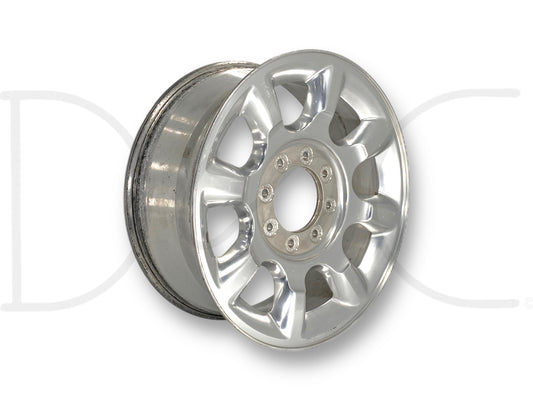 11-16 Ford F250 F350 SRW Lariat Alloy 8 Spoke 20" Wheel 20X8 Rim OE BC34-1007-Ca with light wear, surface blemishes, and scratches, compatible with 2005-2022 Ford F-250 and F-350 SRW trucks, suitable for Powerstroke diesel models.