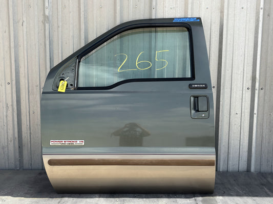 99-07 Ford F250 F350 Front LH Left Driver Door ST Green / AQ Tan Electric