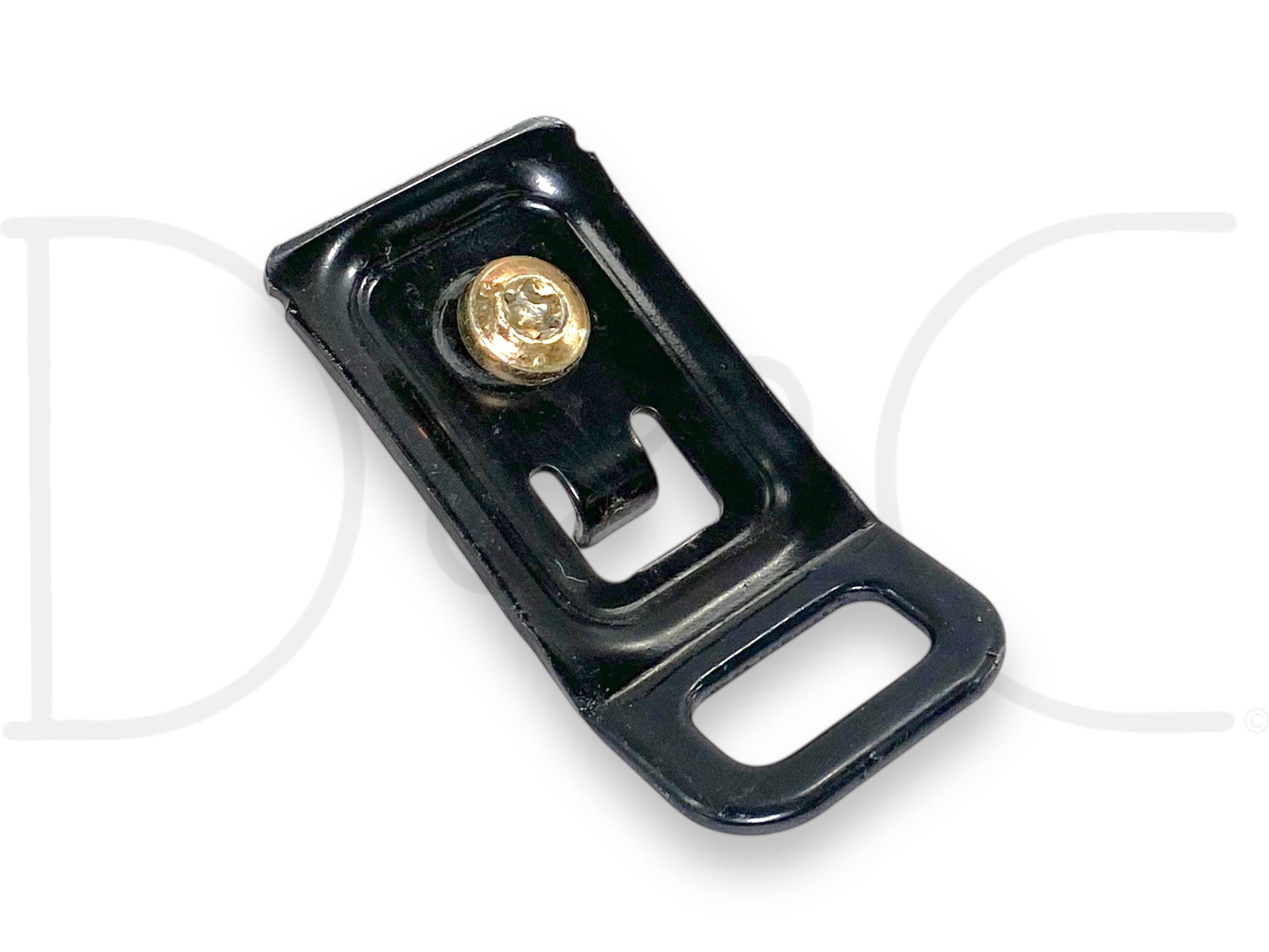 00-07 Ford F250 F350 Rear Cab Wall Car Seat Hook Bracket Child Restraint Anchor, used condition with light wear, black metal bracket with attached screw for secure child restraint installation.