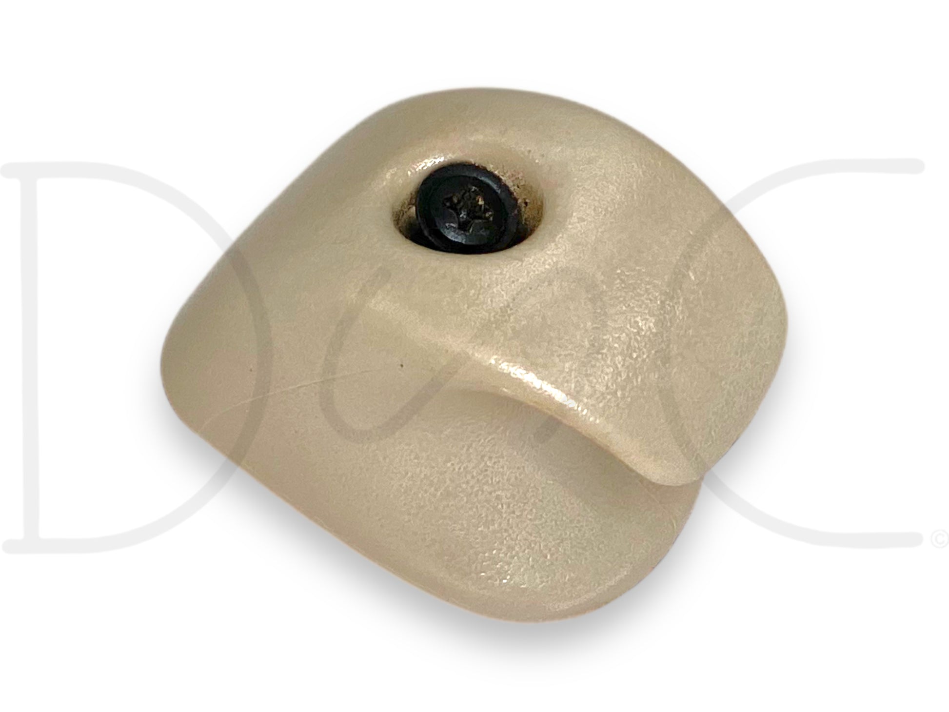 03-07 Ford F250 F350 Roof Ceiling Coat Hanger Clothes Hook Tan OE with light wear, used part for Super Duty trucks, compatible with 2003-2007 Ford F-250, F-350, F-450, F-550 models.