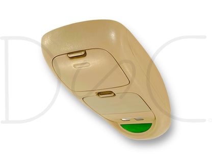 02-04 Ford F250 F350 Overhead Console Shell Trim Cover Glasses Holder Tan in used good condition with light wear, compatible with 2002-2004 Ford Super Duty trucks.