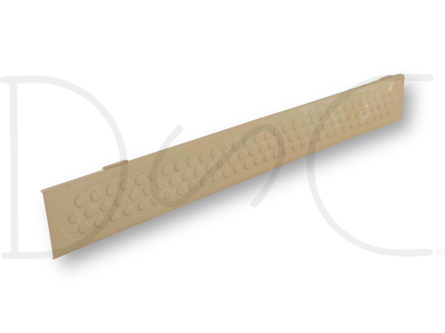 99-07 Ford F250 F350 RH Right Passenger Front Rocker Sill Trim Panel Tan OE with light wear and small scratches, compatible with Ford Super Duty trucks from 1999 to 2007.