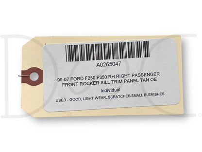 99-07 Ford F250 F350 RH Right Passenger Front Rocker Sill Trim Panel Tan OE