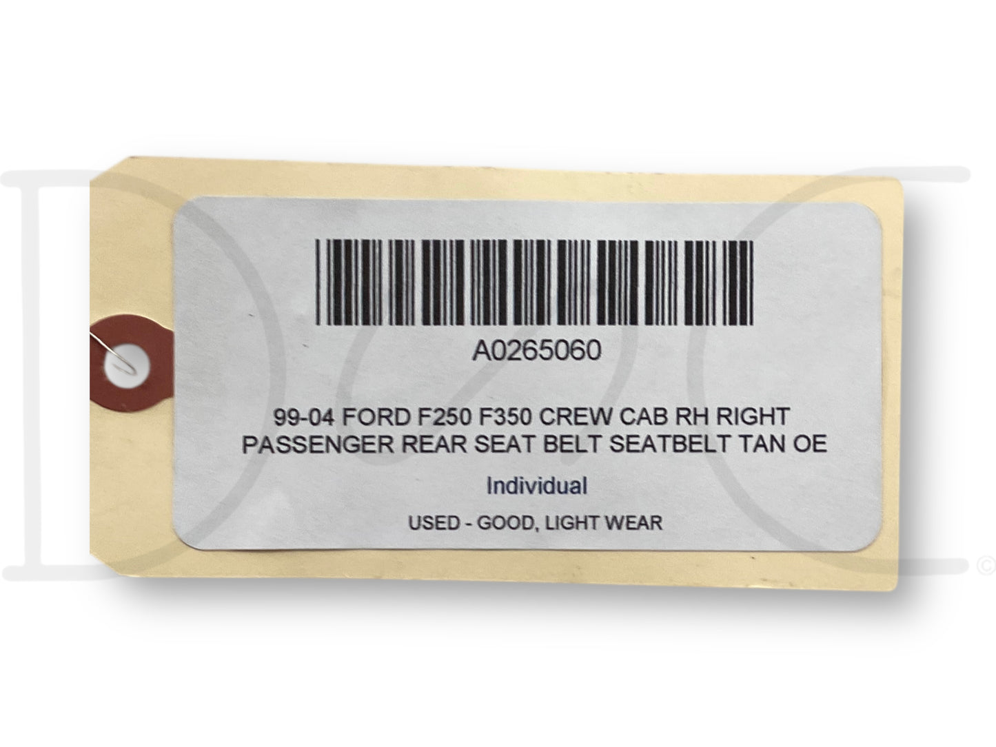 99-04 Ford F250 F350 Crew Cab RH Right Passenger Rear Seat Belt Seatbelt Tan OE
