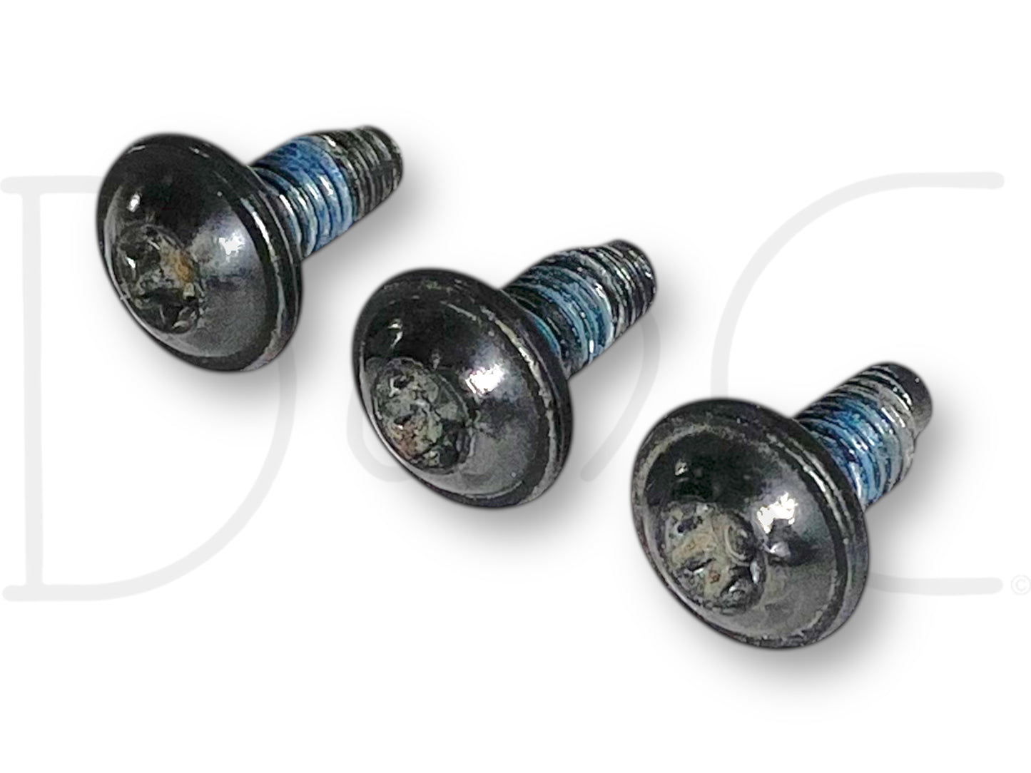 99-10 Ford F250 F350 Door Latch Screw Bolt Set 3 OE Torx Bolts Screws Hardware, used condition with light wear, compatible with Ford Super Duty trucks and Excursion models.
