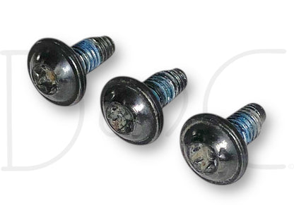 99-10 Ford F250 F350 Door Latch Screw Bolt Set 3 OE Torx Bolts Screws Hardware, used condition with light wear, compatible with Ford Super Duty trucks and Excursion models.