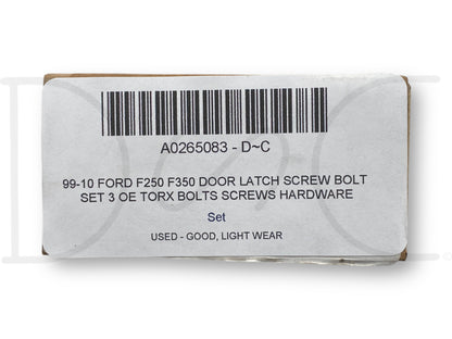 99-10 Ford F250 F350 Door Latch Screw Bolt Set 3 OE Torx Bolts Screws Hardware