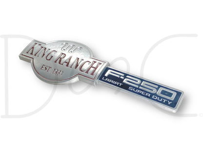 03-07 F250 F-250 King Ranch Lariat Super Duty Fender Badge Emblem Plate LH Left