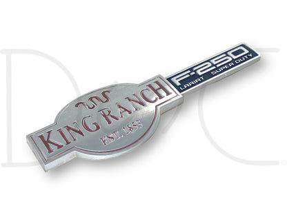 03-07 F250 F-250 King Ranch Lariat Super Duty Fender Badge Emblem Plate RH Right