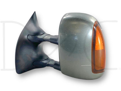 02-07 Ford F250 F350 LH Left Driver Tow Mirror Power Heat Signal St Green with light wear, scratches, and fading on top of cap and arms, compatible with Super Duty trucks.