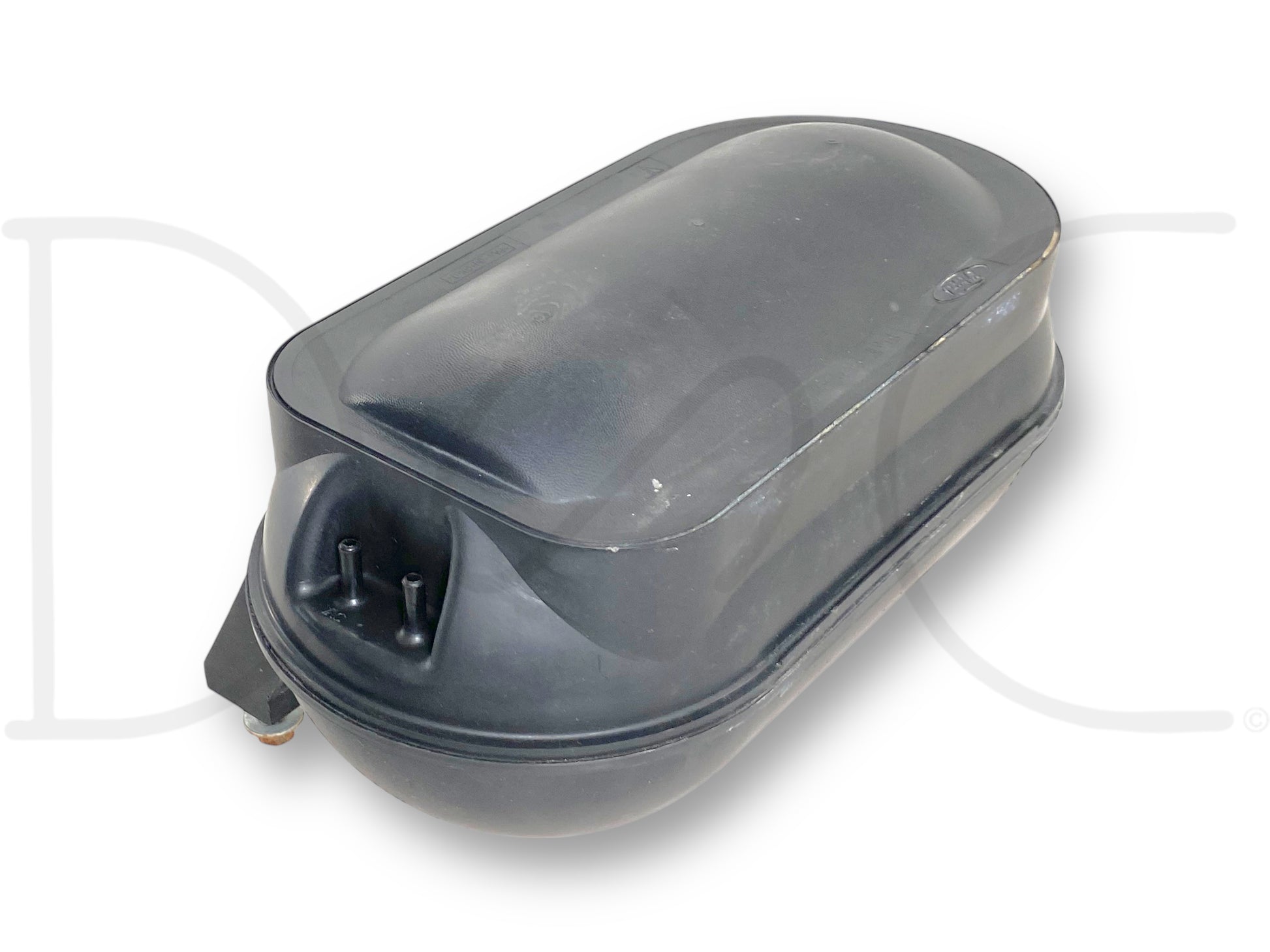 99-07 Ford F250 F350 Vacuum Reservoir Tank Canister OEM F4UE-9E453-Ca used part with light wear, compatible with Ford Excursion and Super Duty trucks from 1999 to 2007.