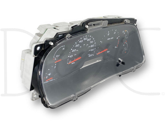 03-04 Ford F250 F350 Diesel Instrument Gauge Cluster Speedometer 190K with used condition, light wear, removed from 2004 Ford F-250 King Ranch 6.0L Diesel, suitable for 2003-2004 F-250, F-350, F-450, and F-550 models.