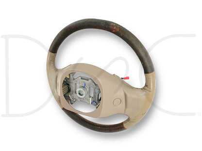 03-04 Ford F250 F350 King Ranch Steering Wheel W/ Cruise Tan Leather OE *Blem*