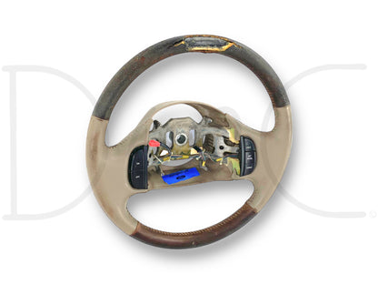 03-04 Ford F250 F350 King Ranch Steering Wheel W/ Cruise Tan Leather OE *Blem*