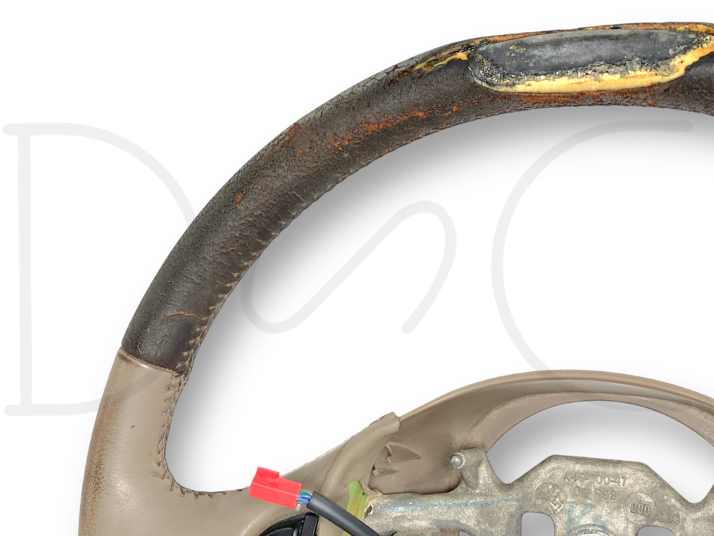 03-04 Ford F250 F350 King Ranch Steering Wheel W/ Cruise Tan Leather OE *Blem*