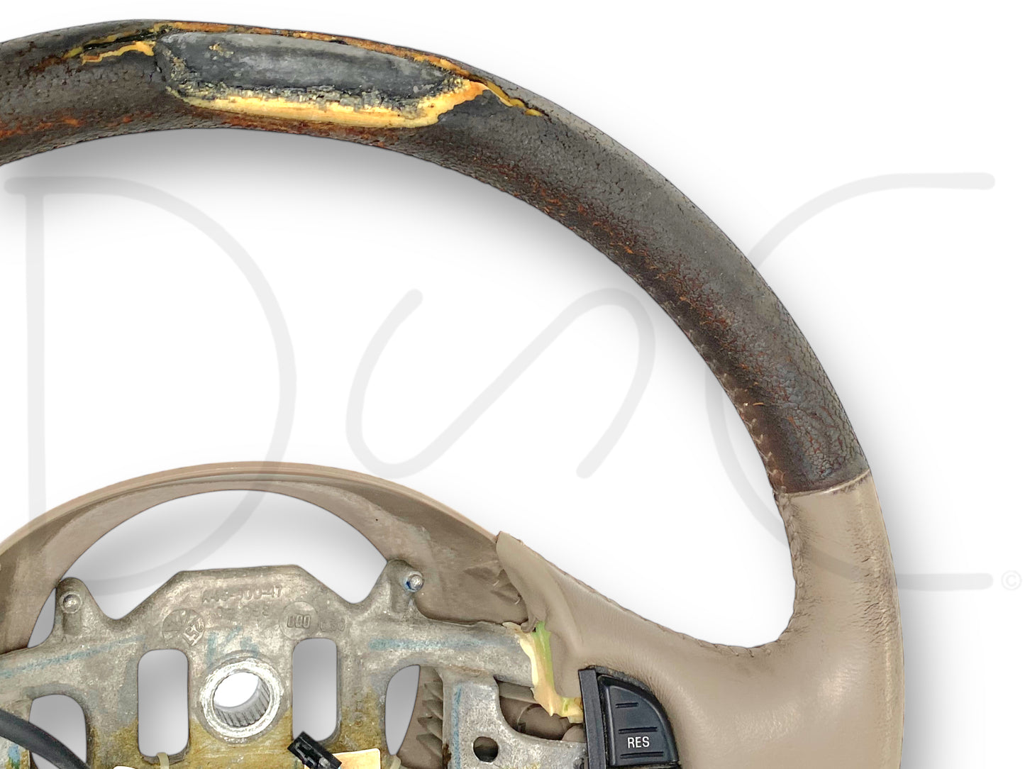 03-04 Ford F250 F350 King Ranch Steering Wheel W/ Cruise Tan Leather OE *Blem*