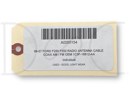 99-07 Ford F250 F350 Radio Antenna Cable Coax AM / FM OEM 1C3F-18812-Aa
