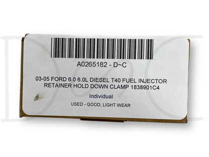 03-05 Ford 6.0 6.0L Diesel T40 Fuel Injector Retainer Hold Down Clamp 1838901C4