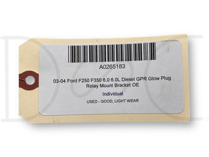 03-04 Ford F250 F350 6.0 6.0L Diesel Gpr Glow Plug Relay Mount Bracket OE