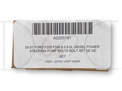 03-07 Ford F250 F350 6.0 6.0L Diesel Power Steering Pump Bolts Bolt Set [4] OE