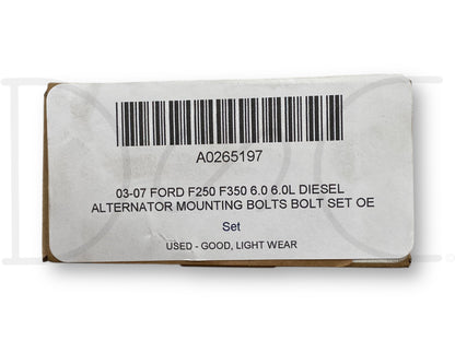 03-07 Ford F250 F350 6.0 6.0L Diesel Alternator Mounting Bolts Bolt Set OE