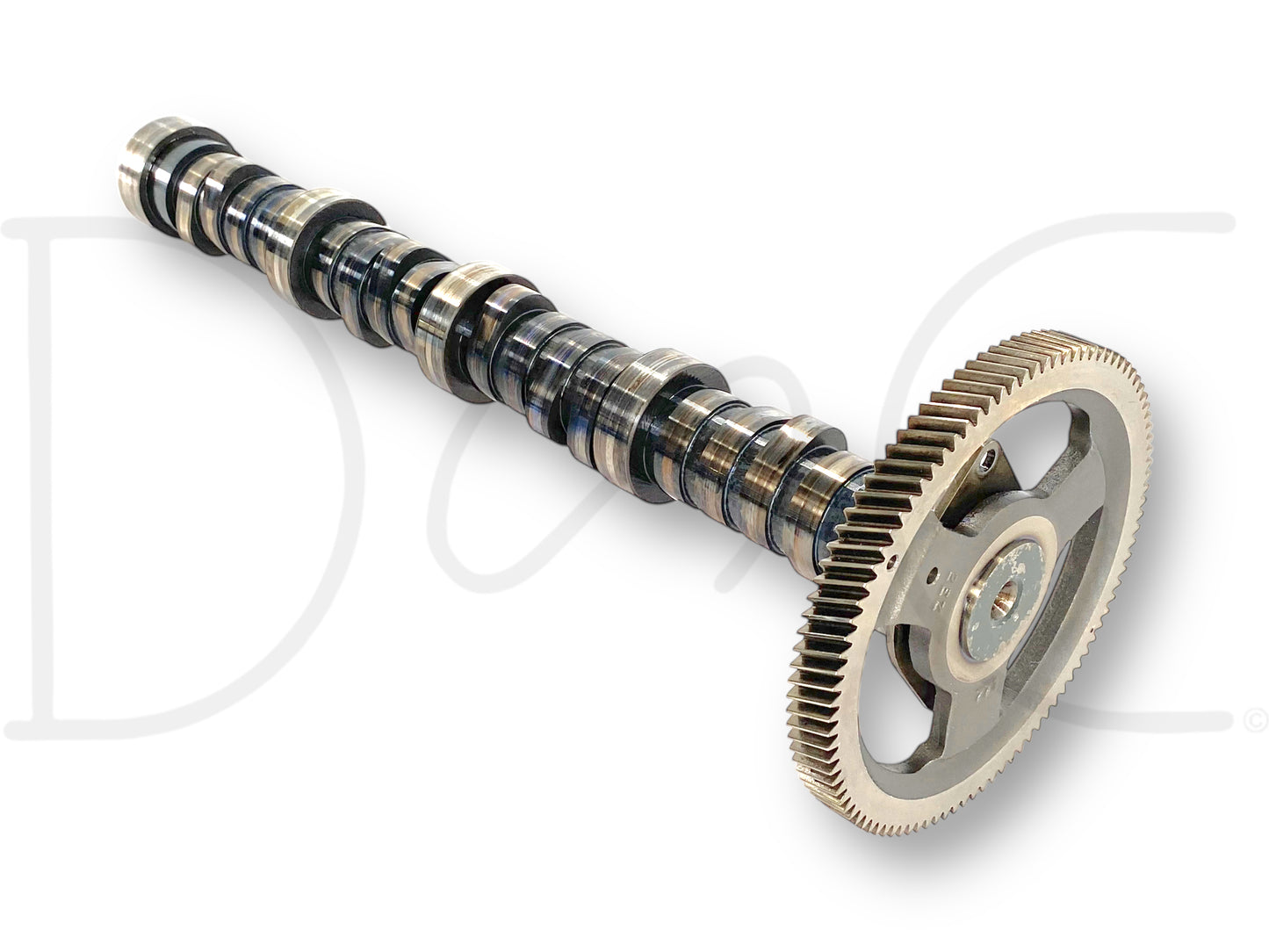 Ford 6.0 6.0L Powerstroke Diesel Camshaft 1838404C2 Cam W/ Gear OE, used with light wear, designed for Ford 6.0L Powerstroke engines in F-250, F-350, F-450, and F-550 trucks, featuring durable metal construction and precision gear teeth for optimal engine performance.