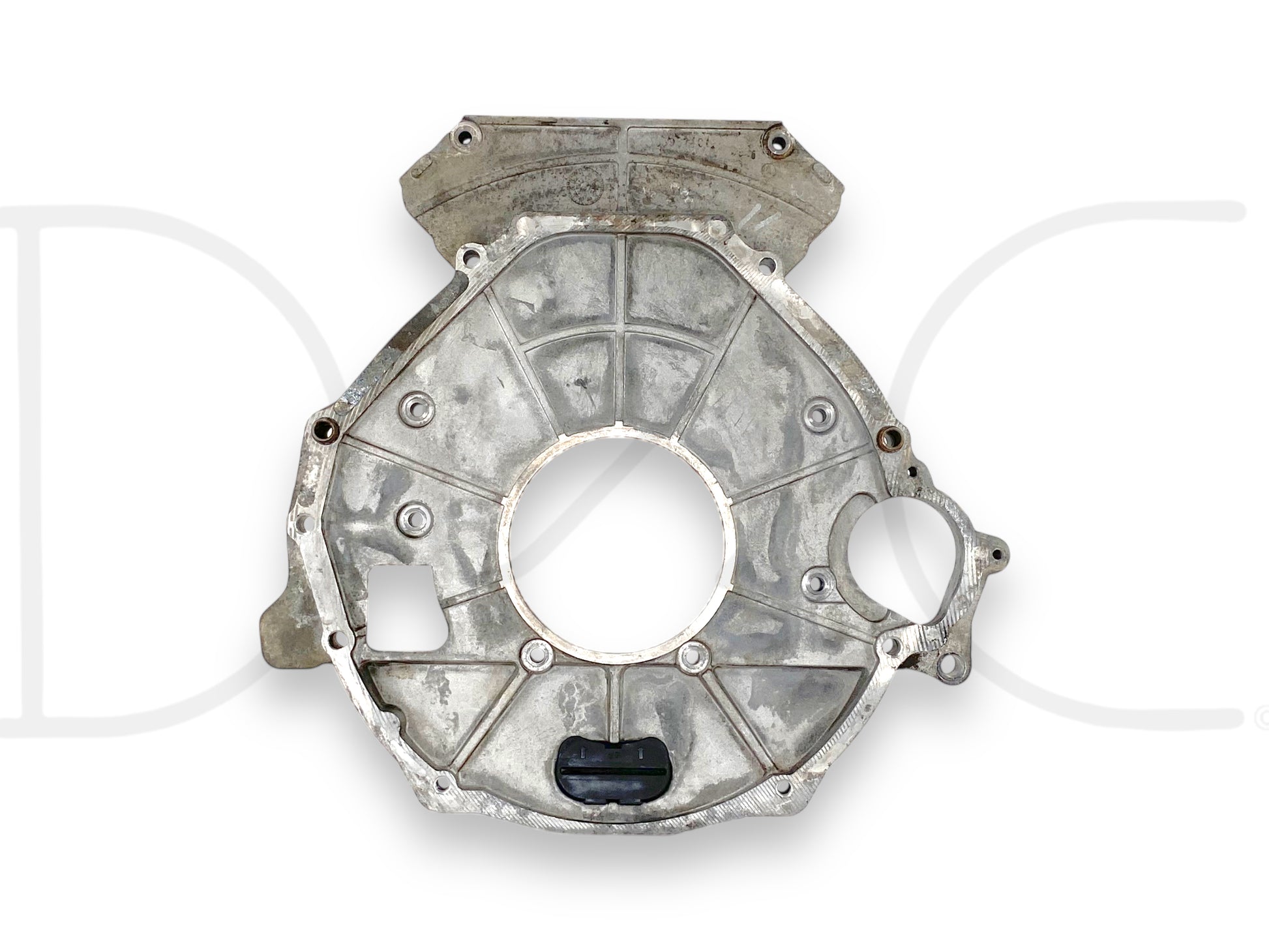 03-10 Ford F250 F350 6.0 6.4 5R110 Auto Trans Rear Engine Adapter Plate OEM used in good condition with light wear, removed from a 2004 Ford F-250 King Ranch 6.0L Diesel 5R110 Automatic Transmission, compatible with 2003-2010 Ford F-250, F-350, F-450, and F-550 Super Duty trucks.