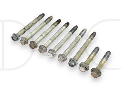 03-07 Ford F250 F350 6.0 6.0L 5R110 Auto Trans Transmission Bolts Bolt Set [9], used with light wear, compatible with 2003-2007 Ford Super Duty models including F-250, F-350, F-450, and F-550, made for 6.0L Powerstroke 5R110 automatic transmissions.