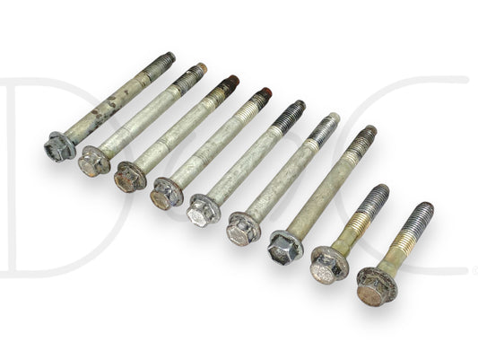 03-07 Ford F250 F350 6.0 6.0L 5R110 Auto Trans Transmission Bolts Bolt Set [9], used with light wear, compatible with 2003-2007 Ford Super Duty models including F-250, F-350, F-450, and F-550, made for 6.0L Powerstroke 5R110 automatic transmissions.