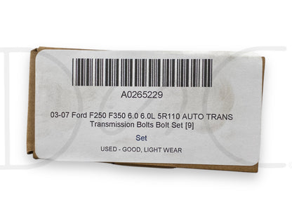 03-07 Ford F250 F350 6.0 6.0L 5R110 Auto Trans Transmission Bolts Bolt Set [9]