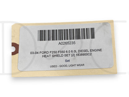 03-04 Ford F250 F350 6.0 6.0L Diesel Engine Heat Shield Set [2] 1838900C2