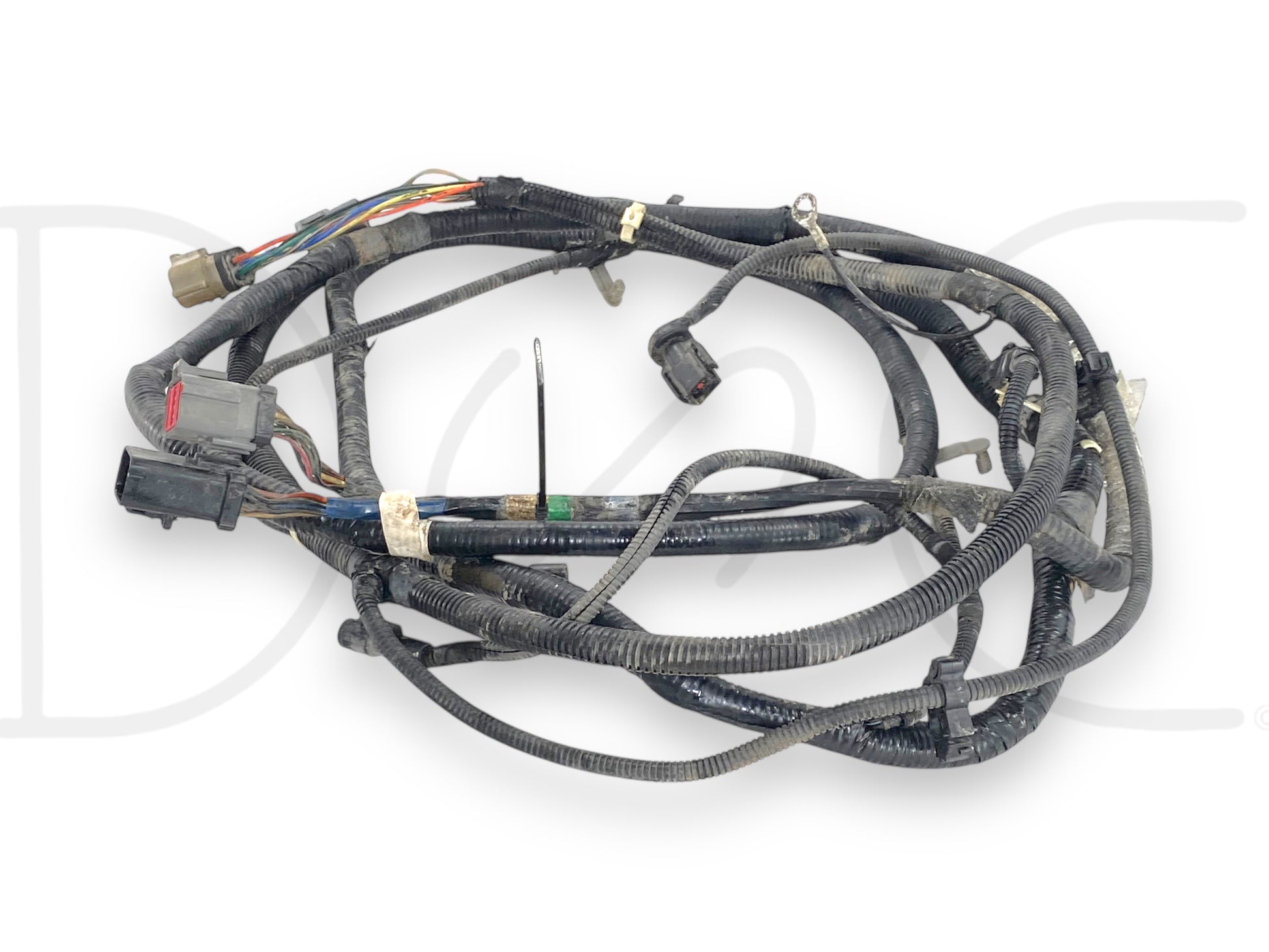 03-04 Ford F250 F350 CCSB Diesel Auto 156" Rear Frame Chassis Wiring Harness with used good condition and light wear, compatible with 2003-2004 Ford F-250 and F-350 trucks, featuring durable wiring and connectors for 6.0L Powerstroke diesel Super Duty models.